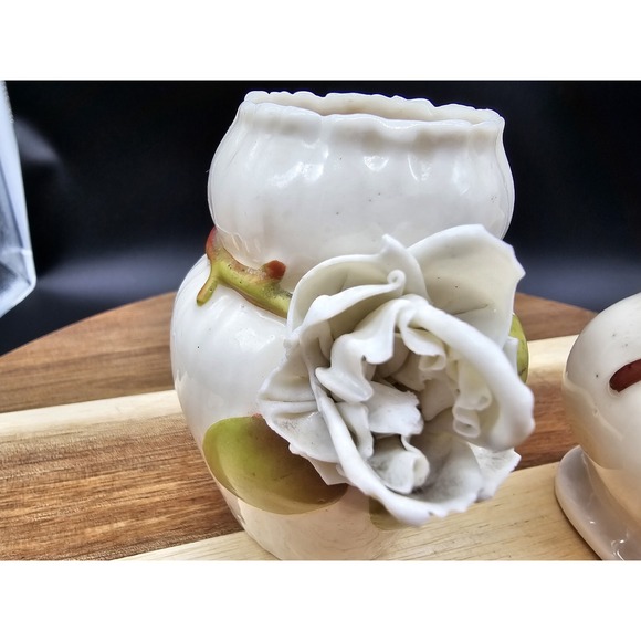 Pair Of French Barbotine Majolica Vases READ DESCRIPTION - Picture 3 of 16